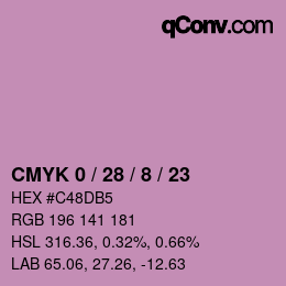 カラーコード: CMYK 0 / 28 / 8 / 23 | qconv.com