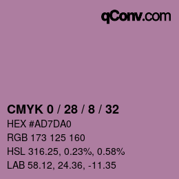 颜色代码: CMYK 0 / 28 / 8 / 32 | qconv.com