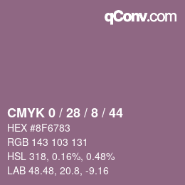 カラーコード: CMYK 0 / 28 / 8 / 44 | qconv.com