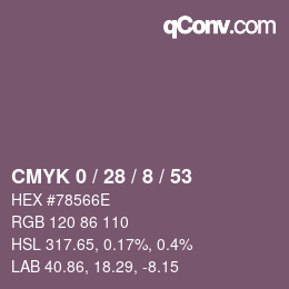 Color code: CMYK 0 / 28 / 8 / 53 | qconv.com