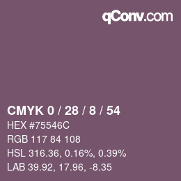 カラーコード: CMYK 0 / 28 / 8 / 54 | qconv.com