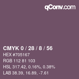 Color code: CMYK 0 / 28 / 8 / 56 | qconv.com