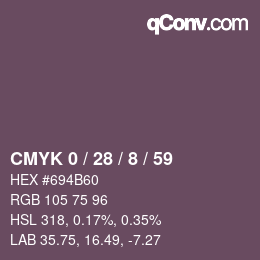 カラーコード: CMYK 0 / 28 / 8 / 59 | qconv.com