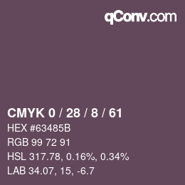 Color code: CMYK 0 / 28 / 8 / 61 | qconv.com