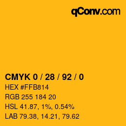 Color code: CMYK 0 / 28 / 92 / 0 | qconv.com