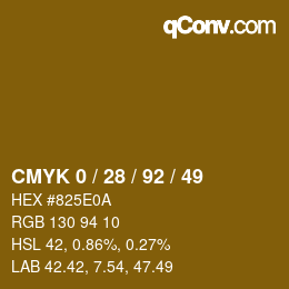 Farbcode: CMYK 0 / 28 / 92 / 49 | qconv.com