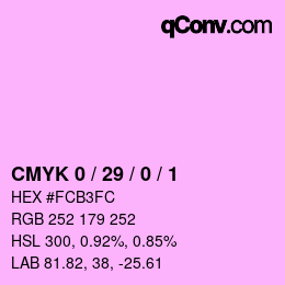 カラーコード: CMYK 0 / 29 / 0 / 1 | qconv.com