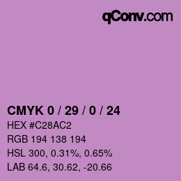 Color code: CMYK 0 / 29 / 0 / 24 | qconv.com