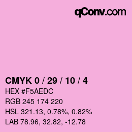 Color code: CMYK 0 / 29 / 10 / 4 | qconv.com