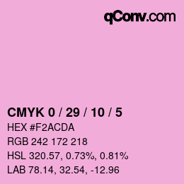 Color code: CMYK 0 / 29 / 10 / 5 | qconv.com