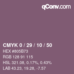 Color code: CMYK 0 / 29 / 10 / 50 | qconv.com