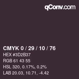 Color code: CMYK 0 / 29 / 10 / 76 | qconv.com