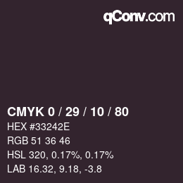 Color code: CMYK 0 / 29 / 10 / 80 | qconv.com