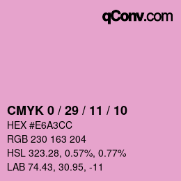 Color code: CMYK 0 / 29 / 11 / 10 | qconv.com