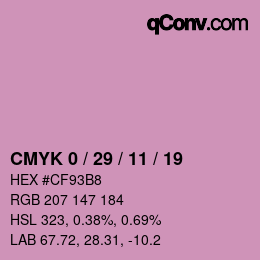 Color code: CMYK 0 / 29 / 11 / 19 | qconv.com