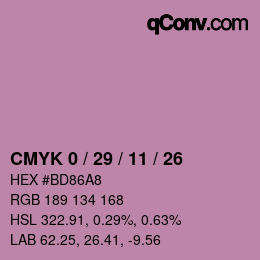 Color code: CMYK 0 / 29 / 11 / 26 | qconv.com