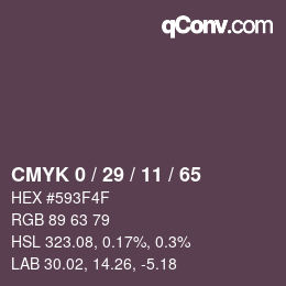 Color code: CMYK 0 / 29 / 11 / 65 | qconv.com