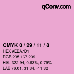 Color code: CMYK 0 / 29 / 11 / 8 | qconv.com