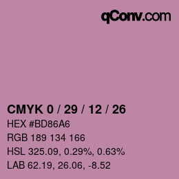 Color code: CMYK 0 / 29 / 12 / 26 | qconv.com