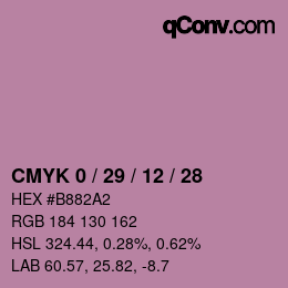 Color code: CMYK 0 / 29 / 12 / 28 | qconv.com