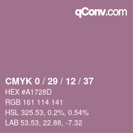 Color code: CMYK 0 / 29 / 12 / 37 | qconv.com
