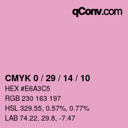 Color code: CMYK 0 / 29 / 14 / 10 | qconv.com