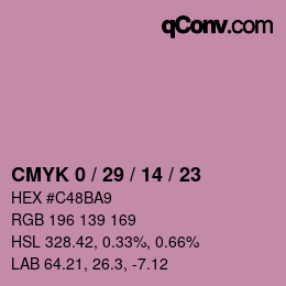 颜色代码: CMYK 0 / 29 / 14 / 23 | qconv.com