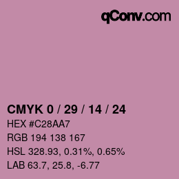 Color code: CMYK 0 / 29 / 14 / 24 | qconv.com