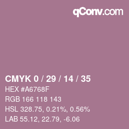 颜色代码: CMYK 0 / 29 / 14 / 35 | qconv.com