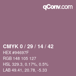 Color code: CMYK 0 / 29 / 14 / 42 | qconv.com