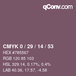 Color code: CMYK 0 / 29 / 14 / 53 | qconv.com