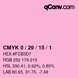 Color code: CMYK 0 / 29 / 15 / 1 | qconv.com