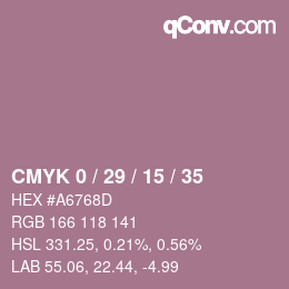 Color code: CMYK 0 / 29 / 15 / 35 | qconv.com
