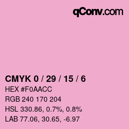 Color code: CMYK 0 / 29 / 15 / 6 | qconv.com