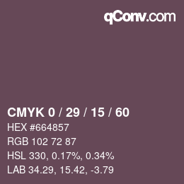 Color code: CMYK 0 / 29 / 15 / 60 | qconv.com