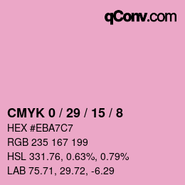 カラーコード: CMYK 0 / 29 / 15 / 8 | qconv.com