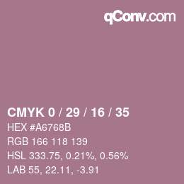 Código de color: CMYK 0 / 29 / 16 / 35 | qconv.com