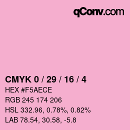 Color code: CMYK 0 / 29 / 16 / 4 | qconv.com