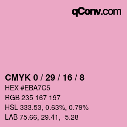颜色代码: CMYK 0 / 29 / 16 / 8 | qconv.com