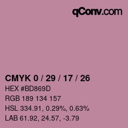 Color code: CMYK 0 / 29 / 17 / 26 | qconv.com