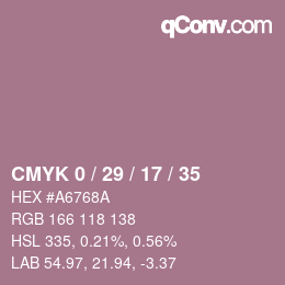 Código de color: CMYK 0 / 29 / 17 / 35 | qconv.com