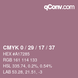 Color code: CMYK 0 / 29 / 17 / 37 | qconv.com