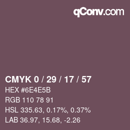 Color code: CMYK 0 / 29 / 17 / 57 | qconv.com