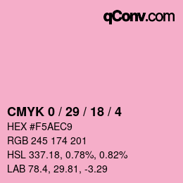 Color code: CMYK 0 / 29 / 18 / 4 | qconv.com