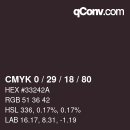 Color code: CMYK 0 / 29 / 18 / 80 | qconv.com