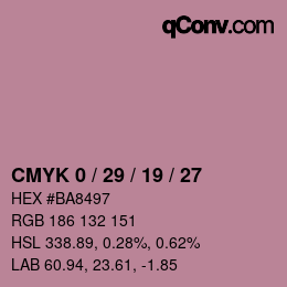 Color code: CMYK 0 / 29 / 19 / 27 | qconv.com