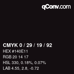 颜色代码: CMYK 0 / 29 / 19 / 92 | qconv.com