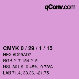 颜色代码: CMYK 0 / 29 / 1 / 15 | qconv.com