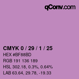 カラーコード: CMYK 0 / 29 / 1 / 25 | qconv.com