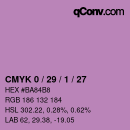 Color code: CMYK 0 / 29 / 1 / 27 | qconv.com